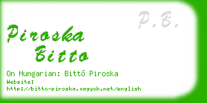 piroska bitto business card